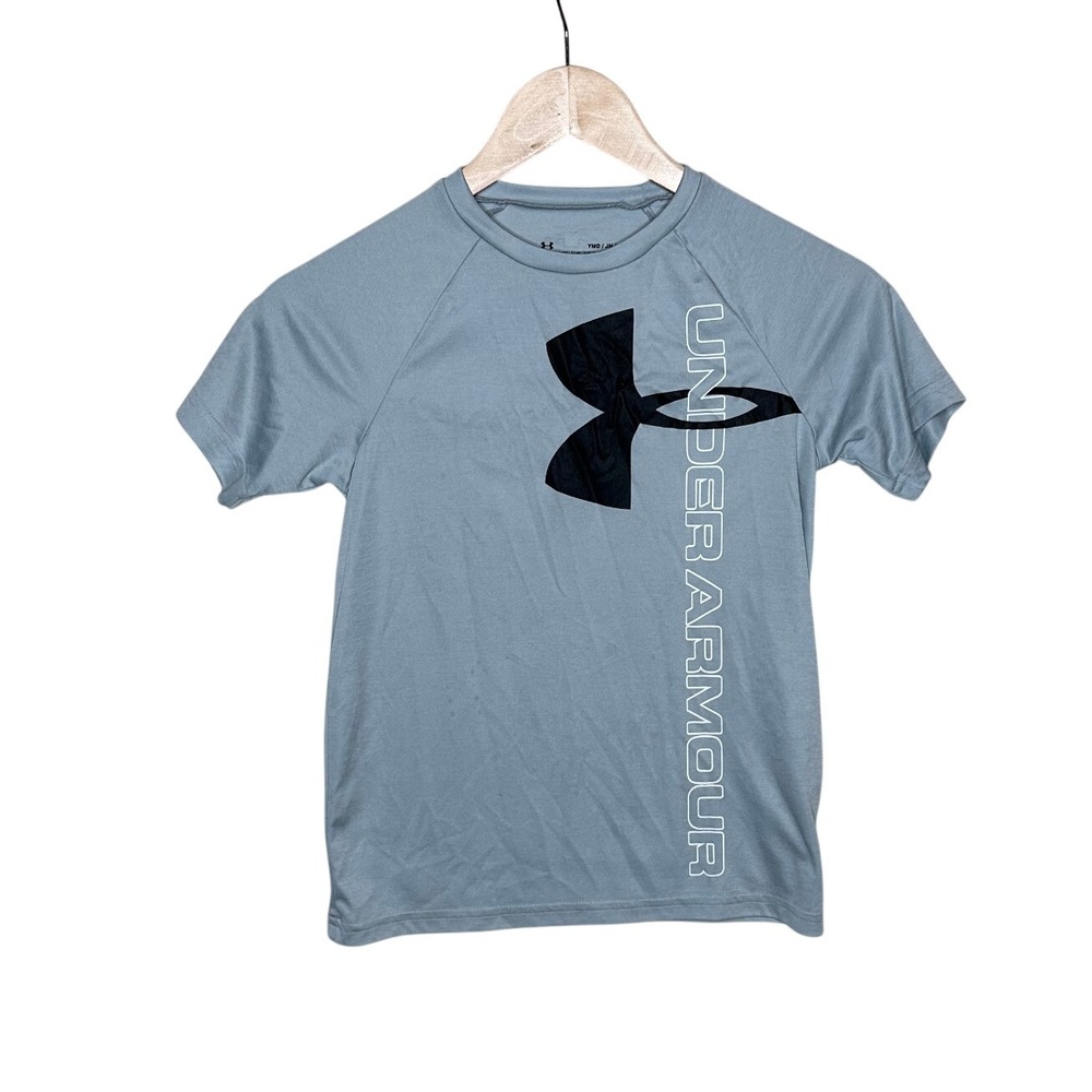 Under Armour Boy's Short Sleeve Athletic Shirt size Youth Medium Gray/Black